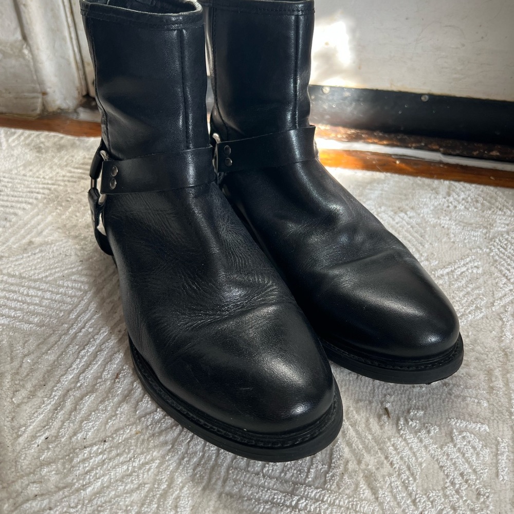 Black Leather women’s moto Boots